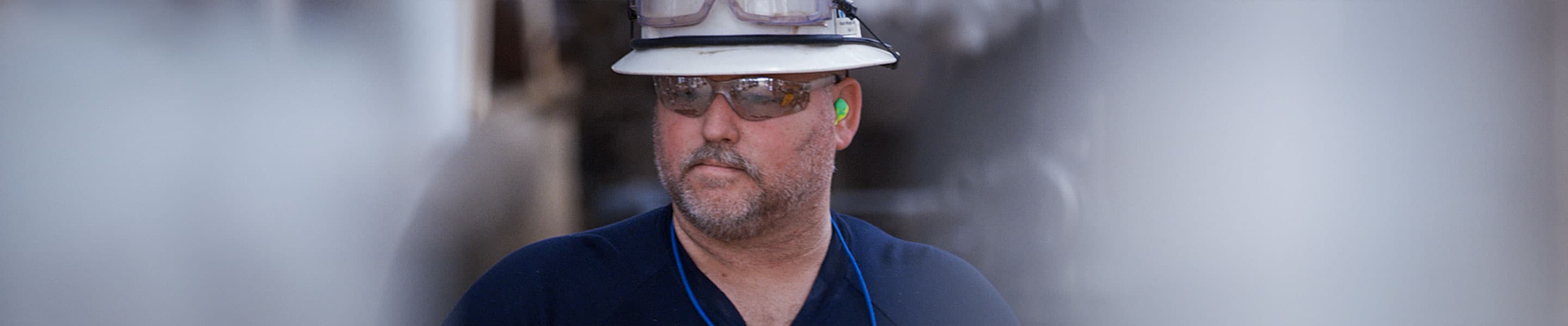 Man in safety helmet